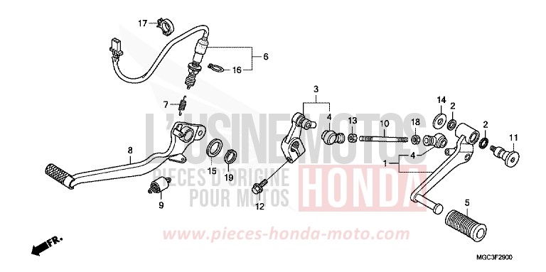 PEDAL von CB1100 ABS PEARL MILKEY WHITE (NH162) von 2013